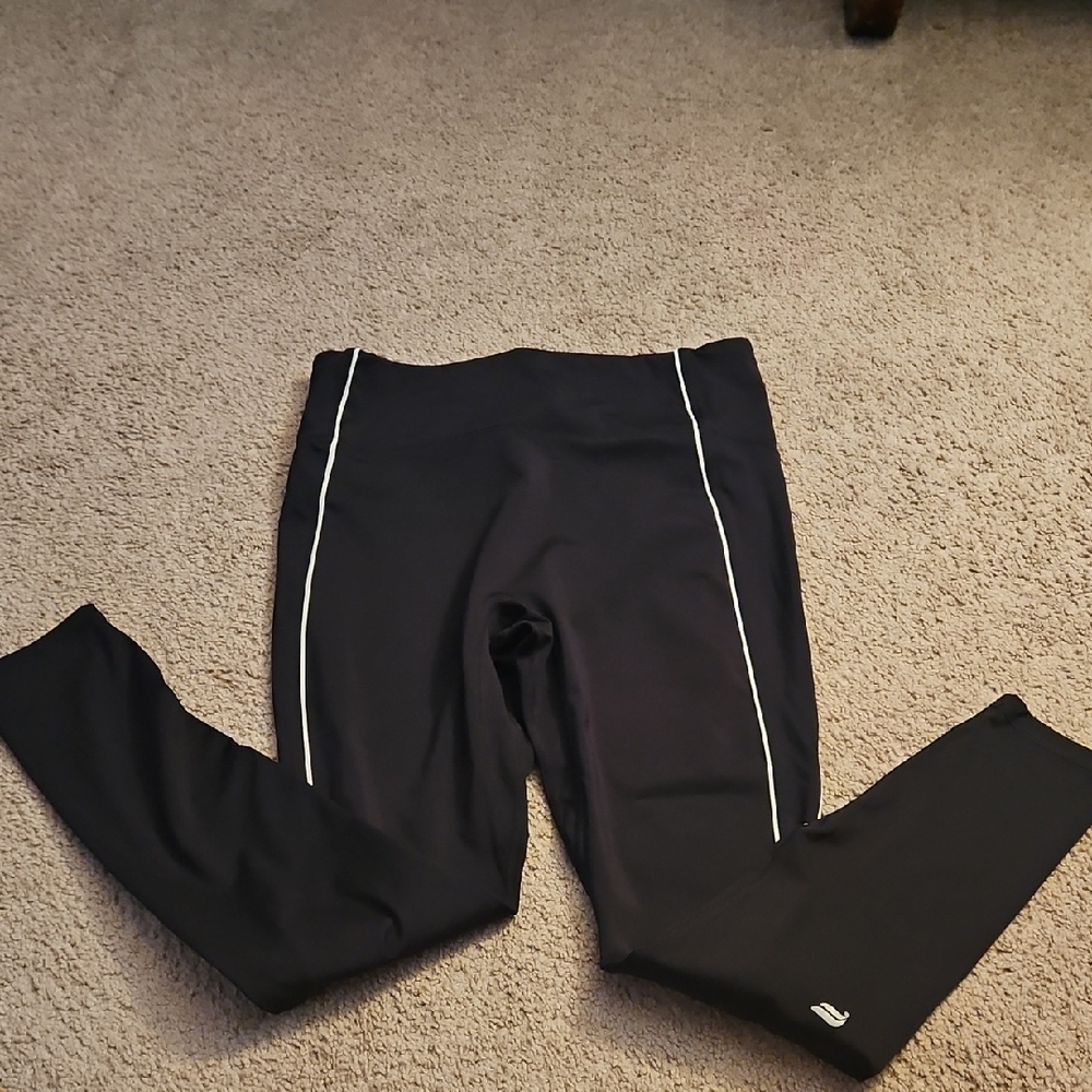 Fabletics Black Leggings with White Trim